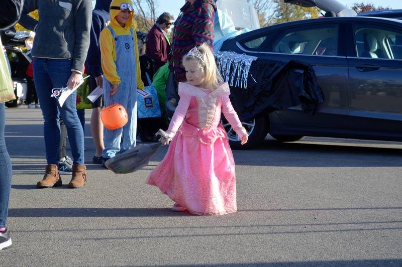 Jenna Martz, 2, of Polo, twirls in her princess costume on Saturday, Oct. 26, 2024, while attending a trunk-or-treat at Crossroads Community Church's Polo campus.