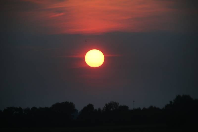 The sun sets north of Spring Valley near the intersection of U.S. Route 6 and Route 89 on the final day of St. Margaret's Health Hospital and clinics on Friday, June 16, 2023 in Spring Valley.