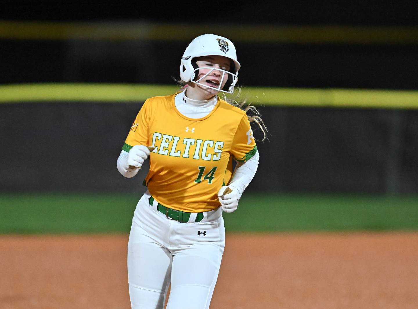 Providence Catholic's Ava Misch runs to third base during the WJOL championship game against Lincoln-Way Central on Thursday, April. 03, 2025, at Joliet.