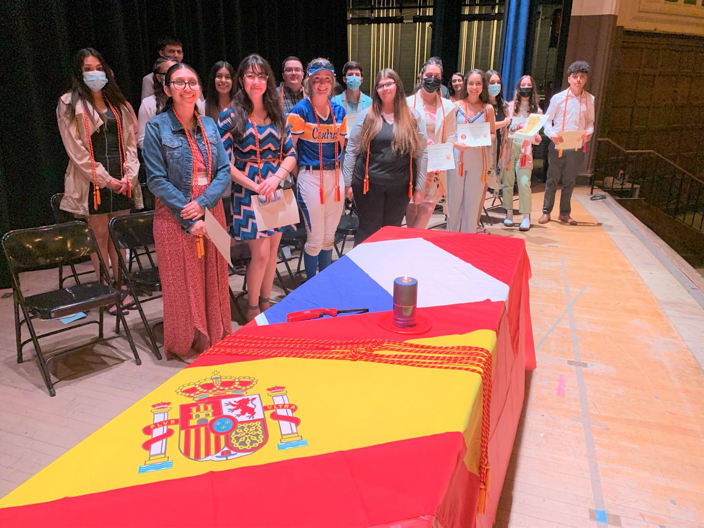 Joliet Central High School inducted 47 students into the French and Spanish National Honors Societies on Wednesday, March 16, 2022. Pictured are some of the the 2022 Spanish National Honor Society inductees.