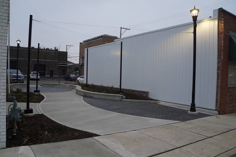 Construction on the city of Rochelle’s new “pocket park” at 517 W. 4th Ave. is substantially complete, city Community Development Director Michelle Pease said Nov. 19, 2025.