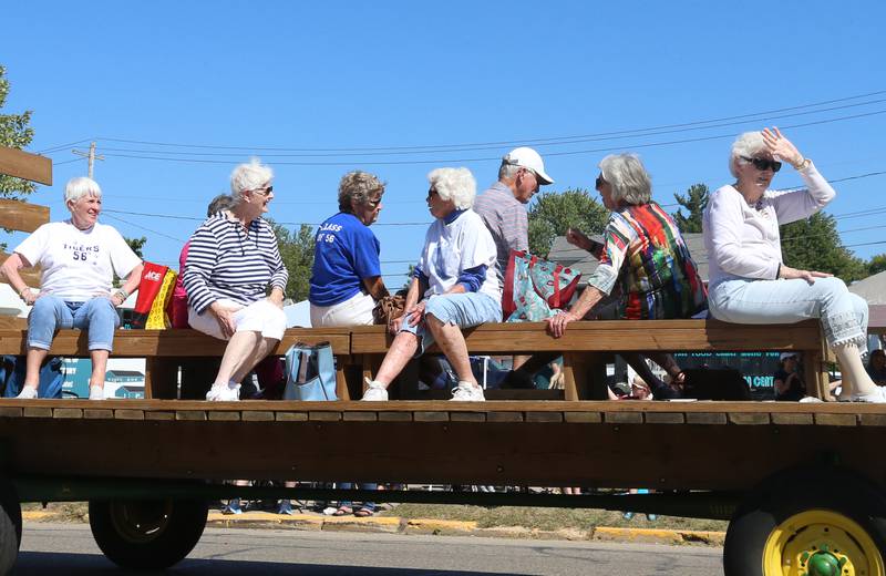 The Princeton High School class of 1956 rides on a float during the 52nd annual Homestead Festival parade on Saturday, Sept. 9, 2023 in Princeton.