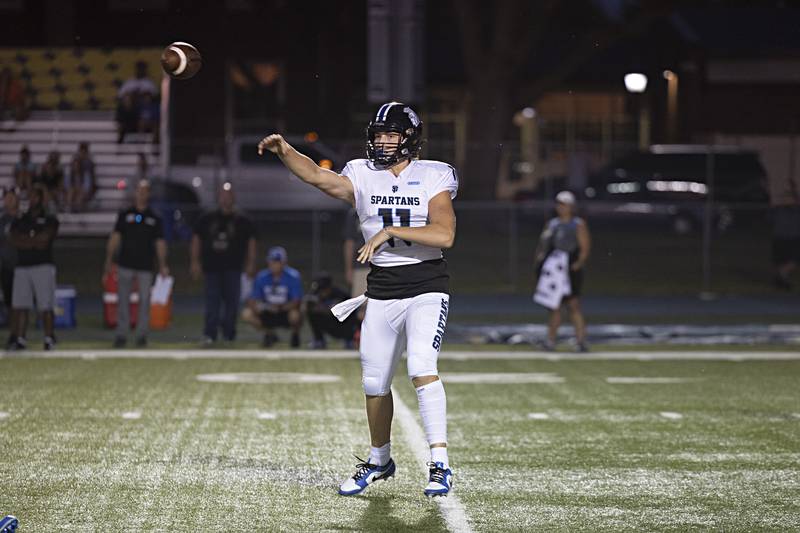 St. Francis’ Alessio Milivojevic makes a pass against Sterling Friday, Sept. 1, 2023 at Sterling High School.