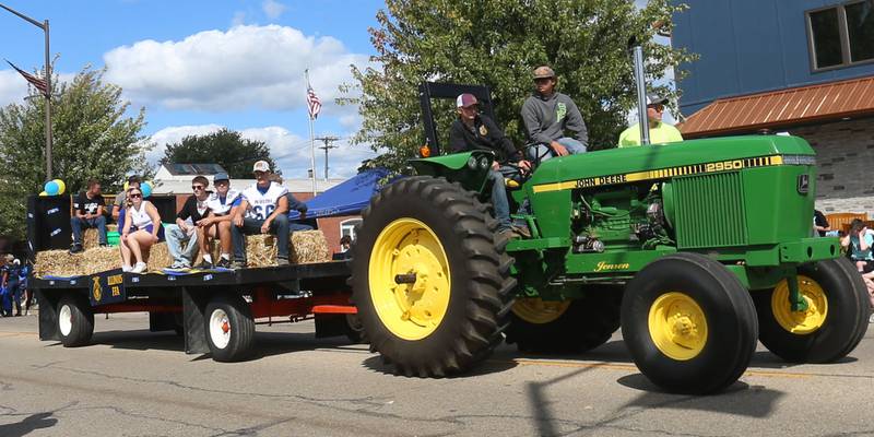 The Princeton High School FFA float makes it's way down South Main Street during the 54th annual Homestead Festival parade on Saturday, Sept. 6, 2025 in Princeton.