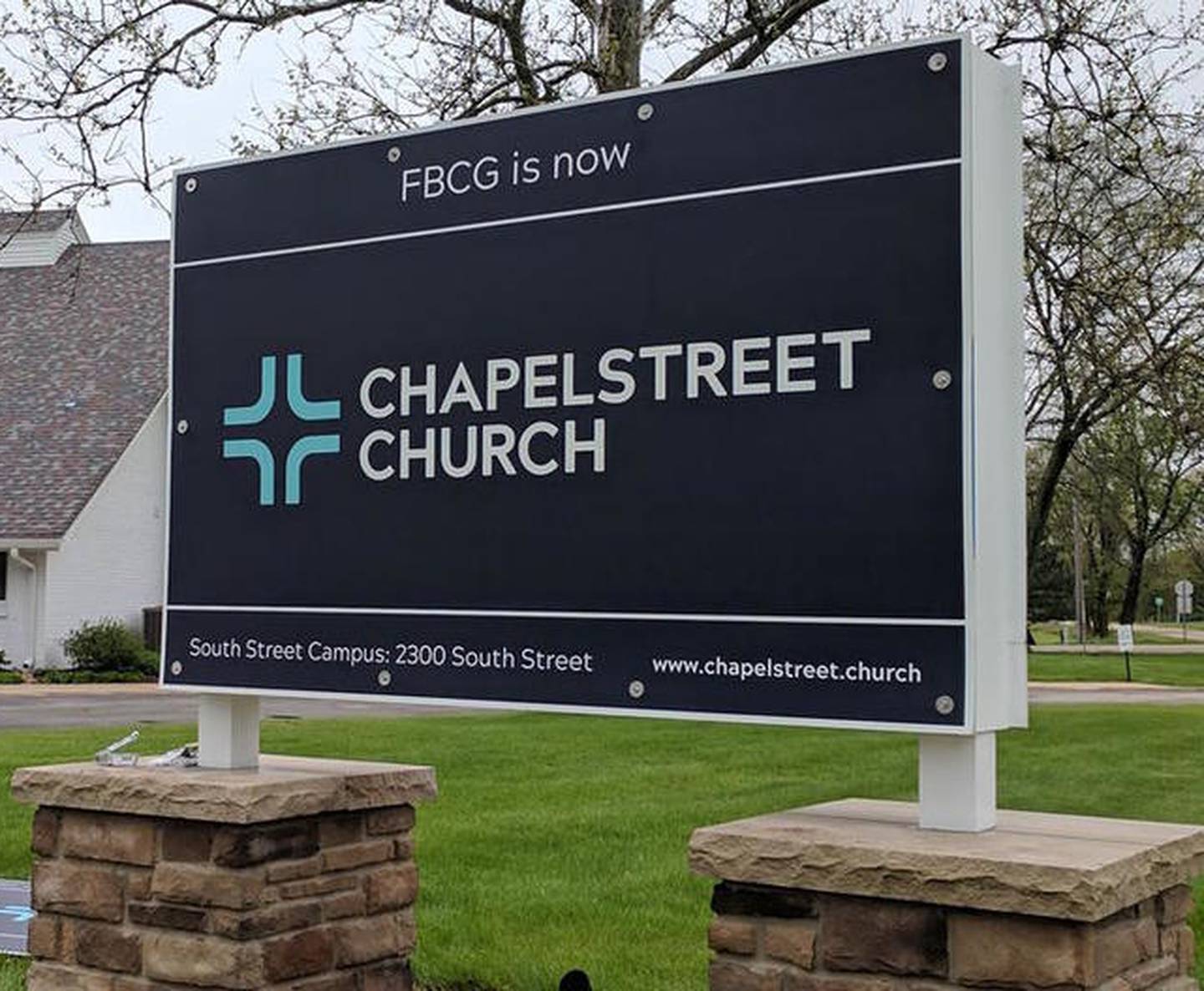 A sign for Chapelstreet Church in Geneva is seen around the time in 2017 when the church changed it name from First Baptist Church of Geneva.
