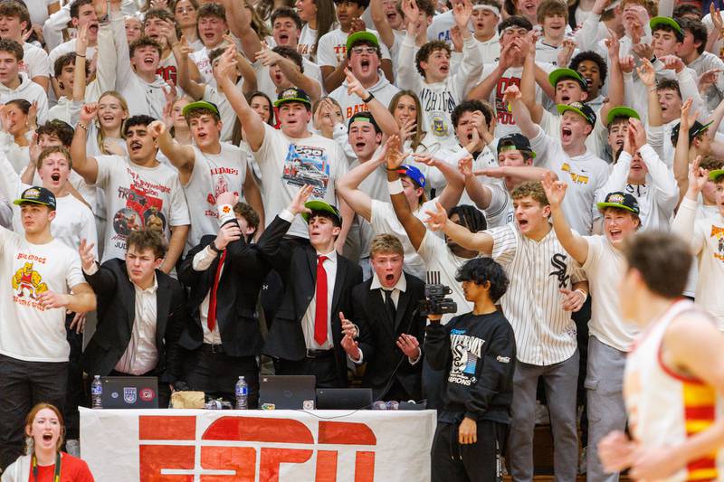 Batavia students cheer on the Bulldogs against Geneva on Friday, Feb.6,2026 in Batavia.