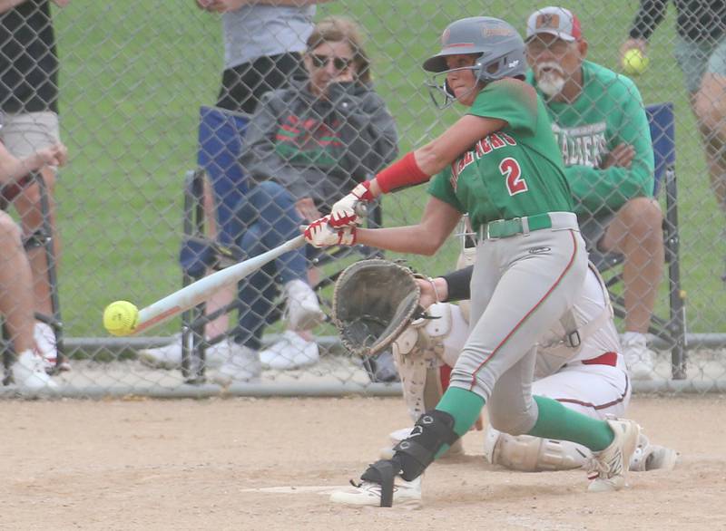 L-P's Karmen Piano makes contact with the ball against Ottawa on Wednesday, May 7, 2025 at Ottawa High School.