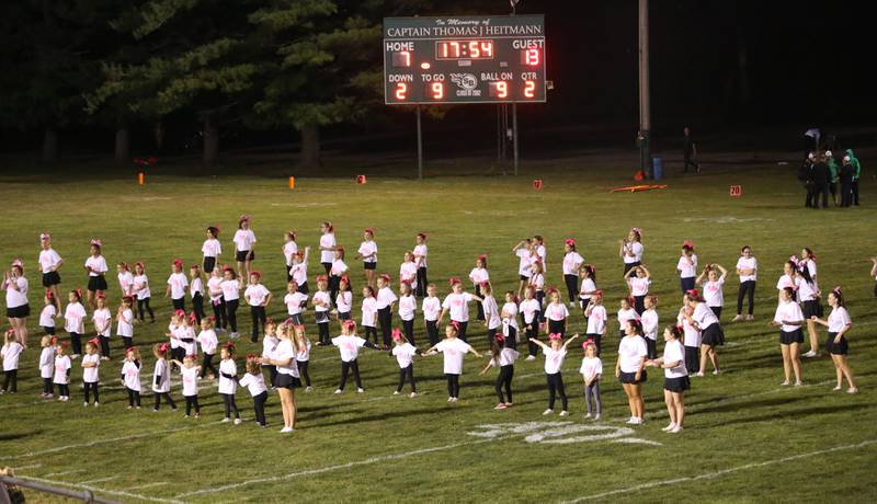 The "Boppin Bruins" perform at halftime on Friday, Sept. 15, 2023 at St. Bede Academy.