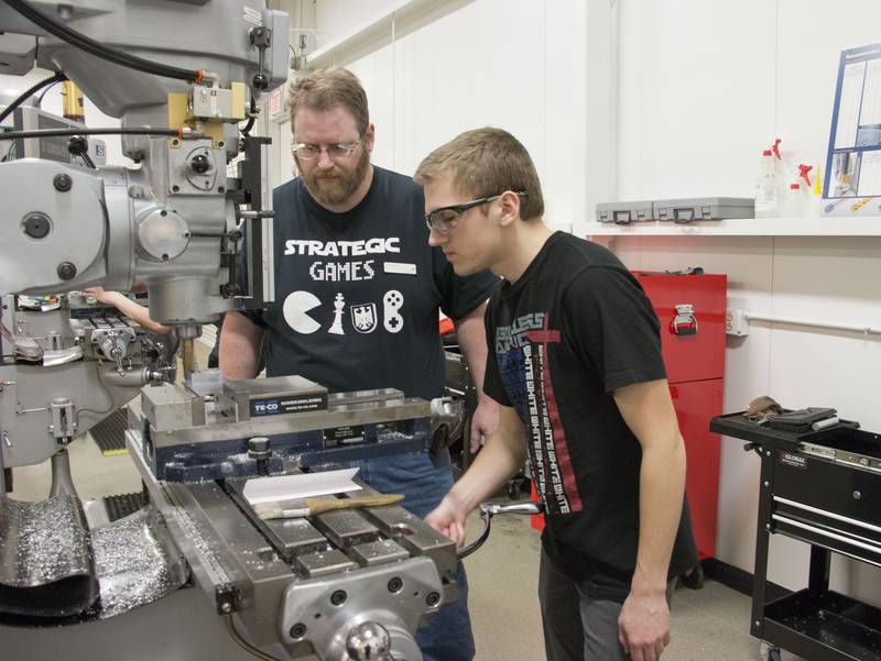 A McHenry County College student works in the computer numerical control, or CNC, lab at the college’s main campus. CNC machining is one of the manufacturing training programs available to students at MCC.