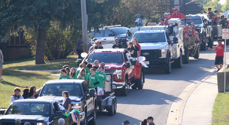 The L-P Homecoming parade rolls down 7th Street during the L-P Homecoming parade on Thursday, Sept. 26, 2024 in Peru.