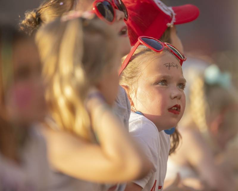 Kenna Lester watches the Taylor Swift tribute Burning Red on Friday, June 21, 2024, during Celebrate La Salle.