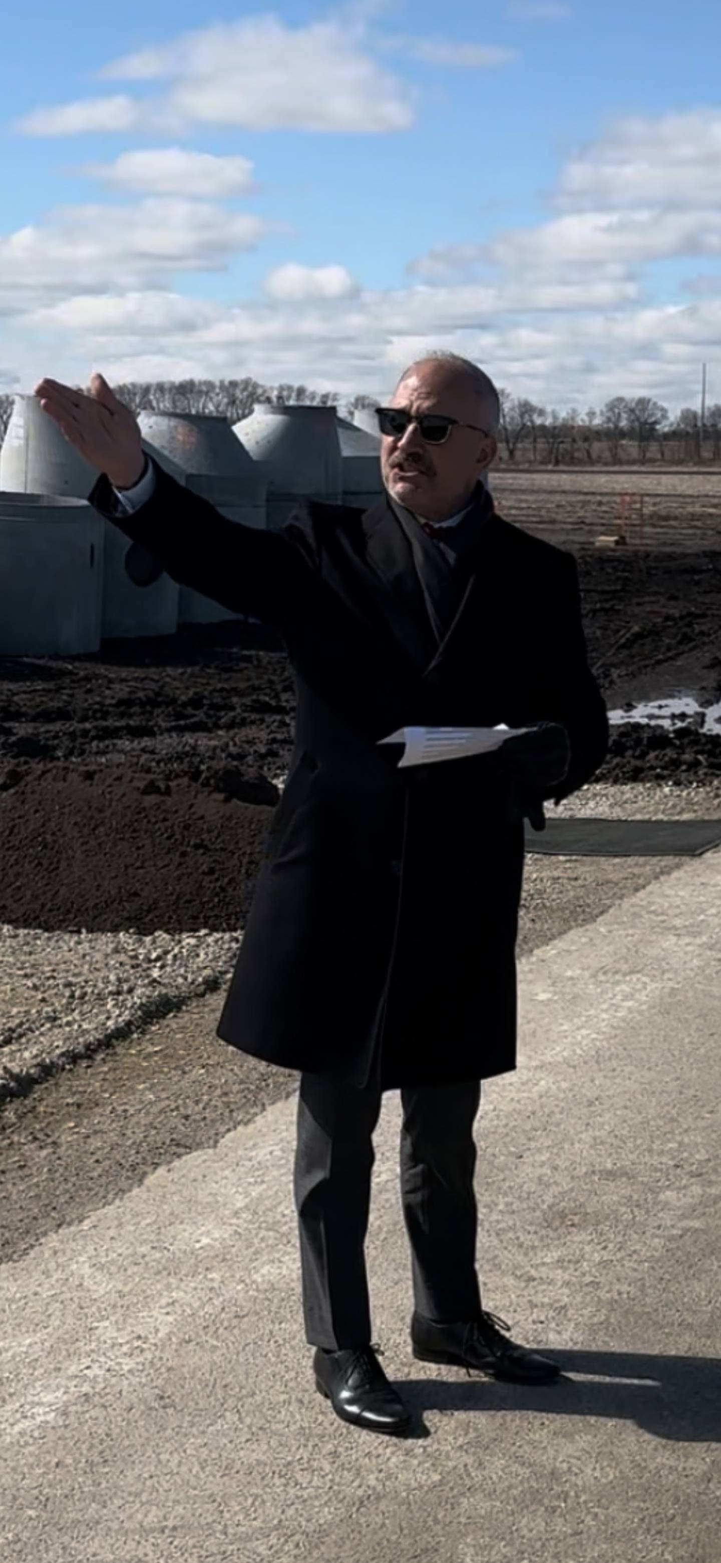Plainfield Mayor John F. Argoudelis speaks at the groundbreaking ceremony for the 143rd Street West Extension project on Wednesday, March 6, 2024.