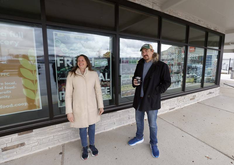 Co-founders of Prairie Food Co-op Jerry and Kathy Nash, talk about how they're preparing to build out the shopping center space for DuPage County's first community owned grocery store. Friday, April 5, 2024 in Lombard.  Co-op owners will enjoy discounts and other perks when the store is up and running. But anyone will be able to shop there. The layout of the Prairie Food store also will look a lot like a conventional grocer’s. Produce will be displayed near the entrance. There will be a meat department, a deli and a spirits section. The address is 837 S. Westmore-Meyers Rd, Lombard.