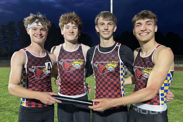 Forreston-Polo boys track sets 4x400 relay record, takes second at Class 1A Oregon Sectional