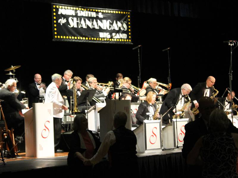 John Smith and the Shananigans band and performing at the Let’s Dance Big Band Weekend