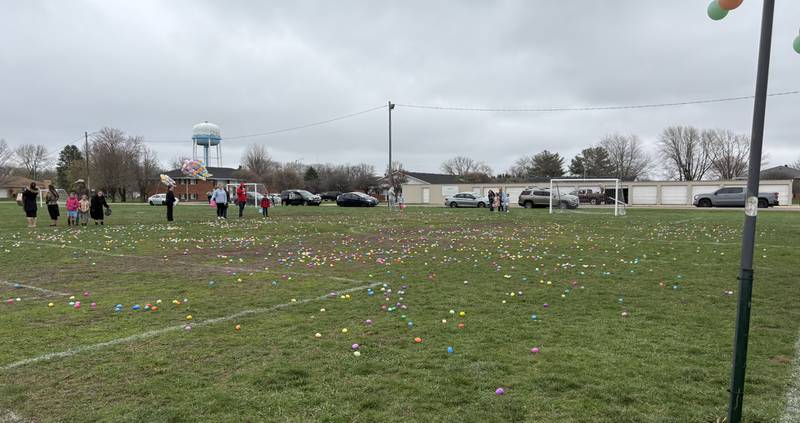There were over 11,000 eggs scattered around the soccer field during Ottawa's Easter Egg Hunt on Saturday, April 4 at Peck Park in Ottawa.