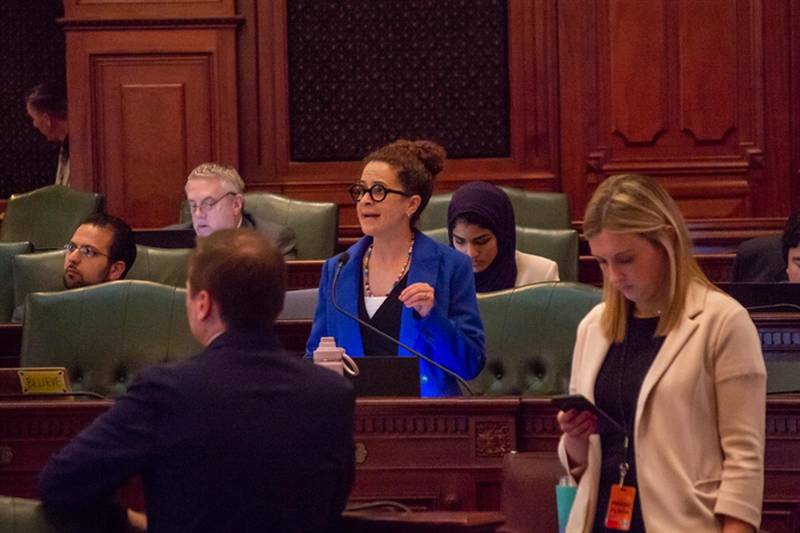 State Rep. Mary Beth Canty, D-Arlington Heights, is pictured on the floor of the Illinois House this week.