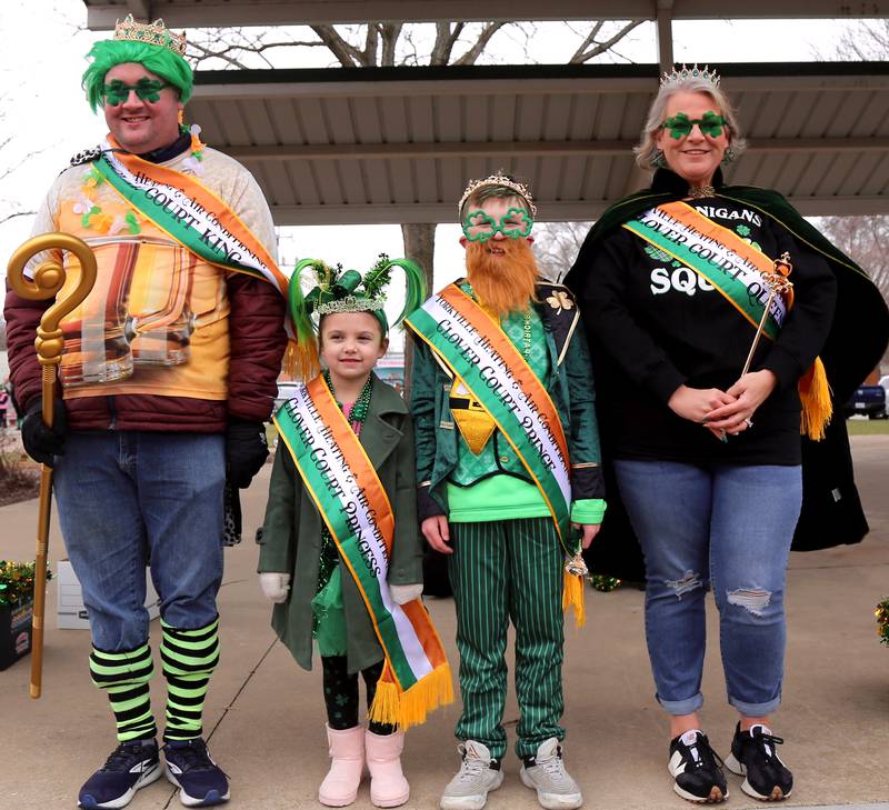 Winners of the Clover Court are (from left) King Daniel King, Princess McKenzie Goodale, Prince Nathan Lillard and Queen Christina Loechl at the Yorkville Parks and Recreation St. Patrick's Day Celebration was held on Saturday, March 14, 2026 in Yorkville.