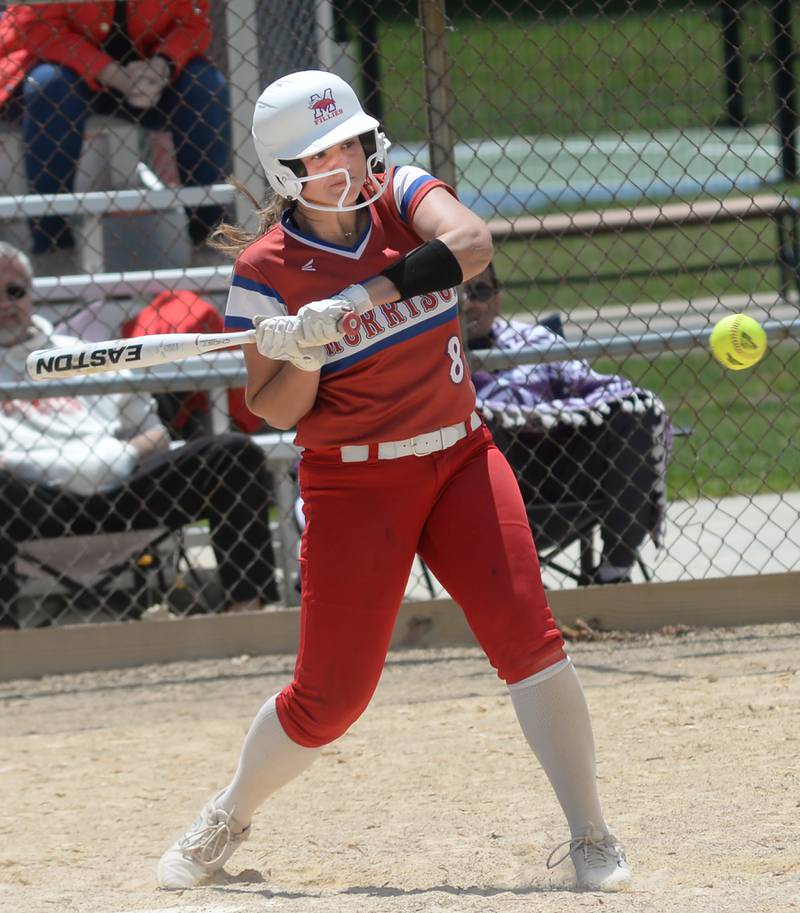 Morrison's Ava Duncan bats against Oregon on Saturday, May 17, 2025 at Oregon Park West.