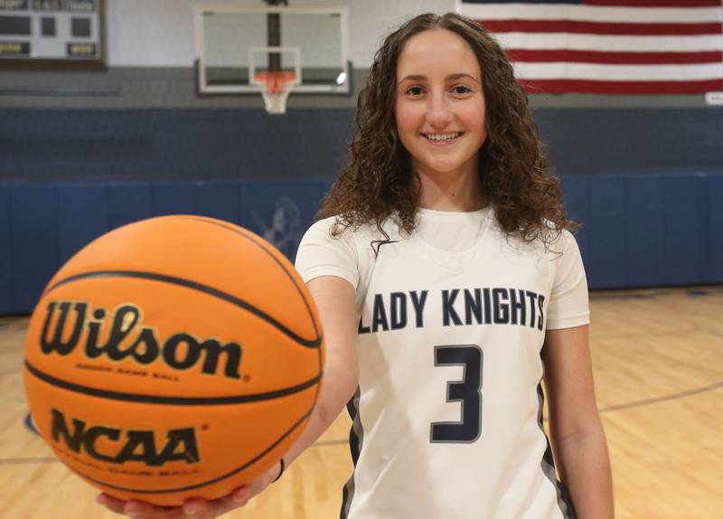 Fieldcrest's Macy Gochanour poses for a photo on Thursday, March 13, 2025 at Fieldcrest High School. Gochanour is the NewsTribune's 2024-2025 girls basketball player of the year.