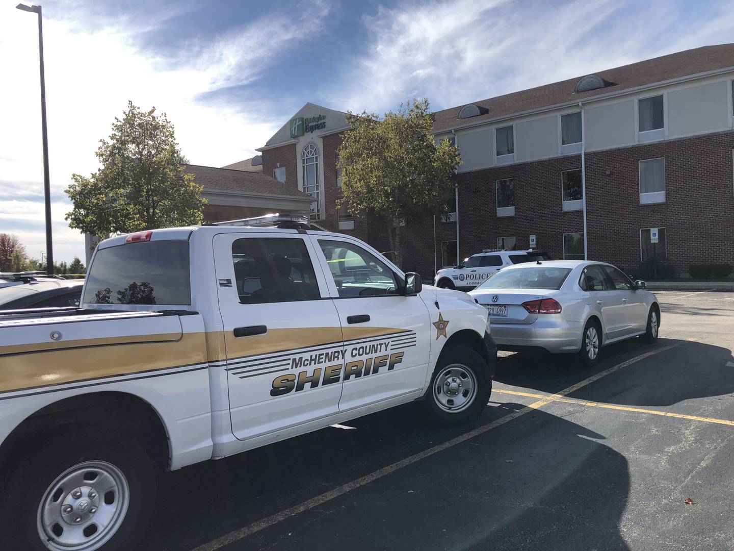 Algonquin police respond Wednesday, Oct. 27, 2021, to the Holiday Inn Express, 2595 Bunker Hill Drive, where a guest was wanted on a felony arrest warrant.