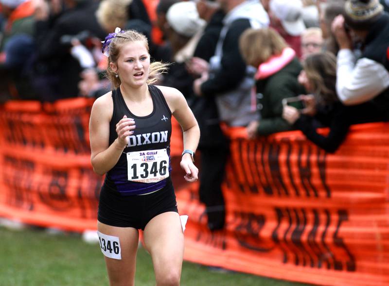 Dixon’s Kamryn Rogers competes in the Class 2A State Cross Country Championships on Saturday, Nov. 9, 2024 at Detweiller Park in Peoria.
