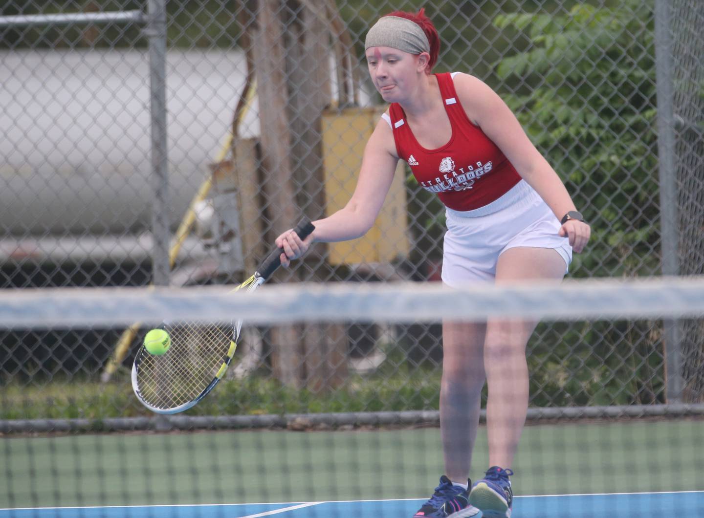 Streator's Rheagan Goluba returns a serve against Ottawa on Wednesday, Sept. 6, 2023 at Streator High School.