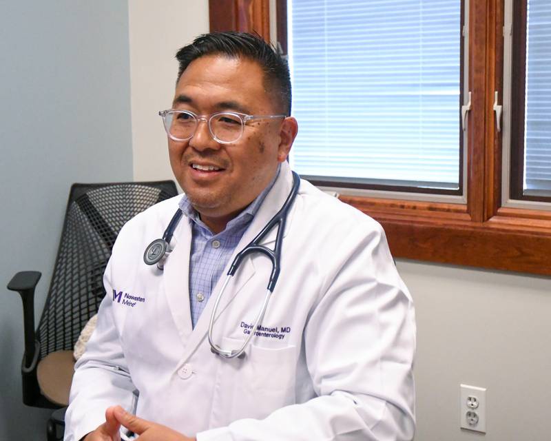 Gastroenterologist Dr. David Manuel talks during an interview on Wednesday July 5, 2023 about how artificial intelligence will help detect cancer.