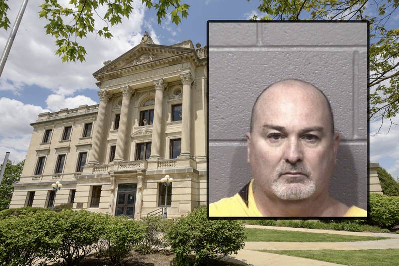 Joe D. Reamy Jr., 50, is charged with 10 felony counts of child pornography, including two Class X, six Class 2 and two Class 3 felonies. If convicted of the Class X felonies, he could face up to 30 years in prison. (Inset photo provided by DeKalb County Jail)