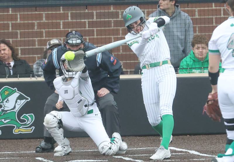 Seneca's Marlie Lissy makes contact with the ball against Geneseo on Thursday, March 12, 2026 at Seneca High School.