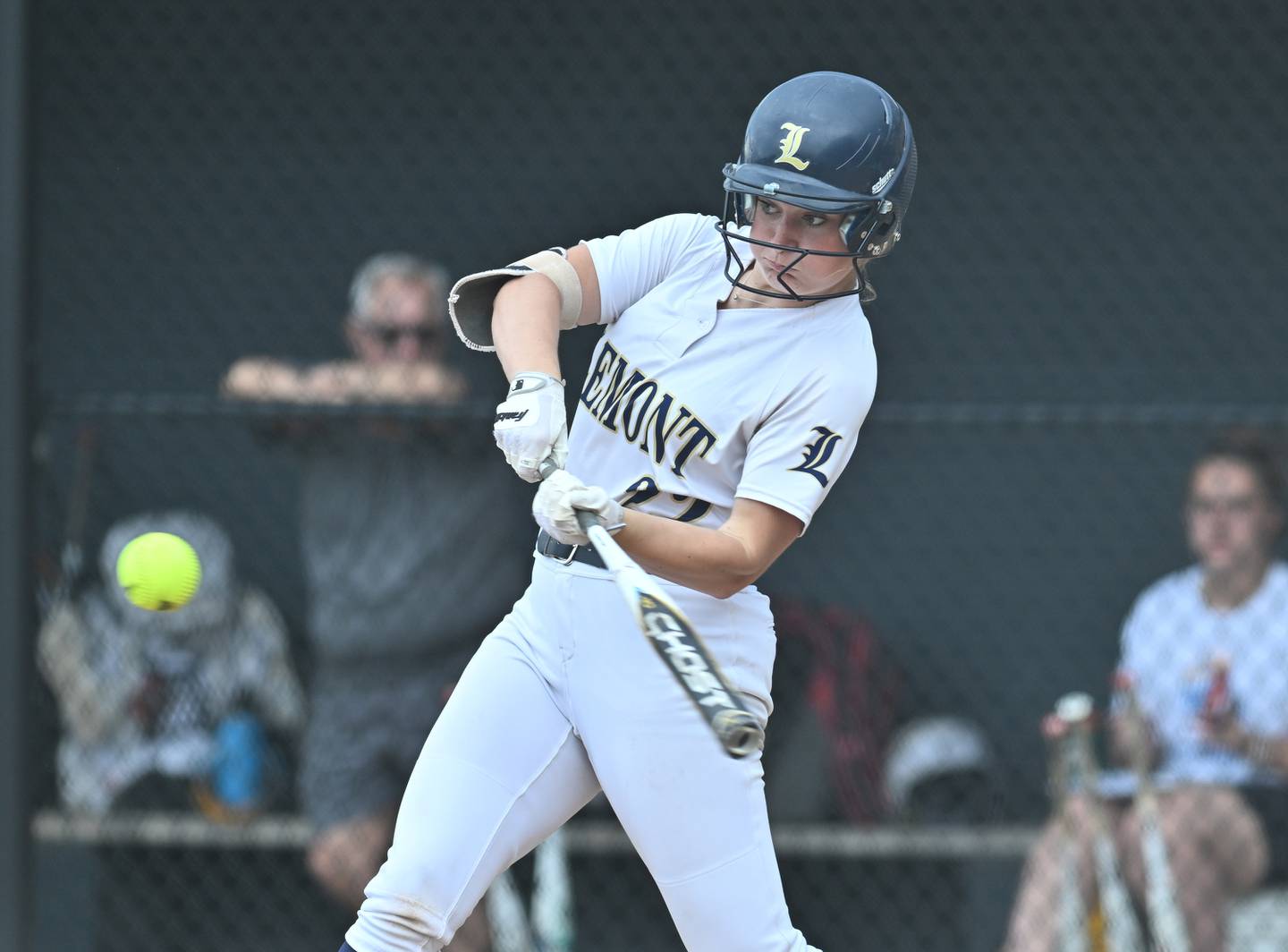 Lemont's Avaree Taylor at bat during the Lemont Class 3A sectional semifinal game against Joliet Catholic on Wednesday, May. 31, 2023, at Lemont.