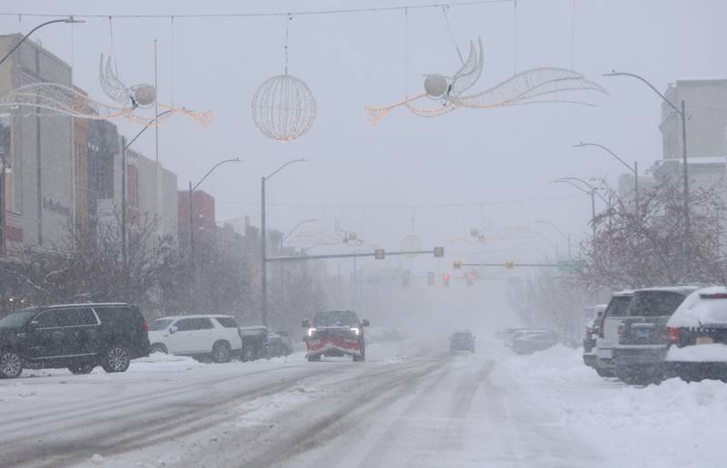 Motorists travel along First Street on Saturday, Nov. 29, 2025 downtown La Salle.