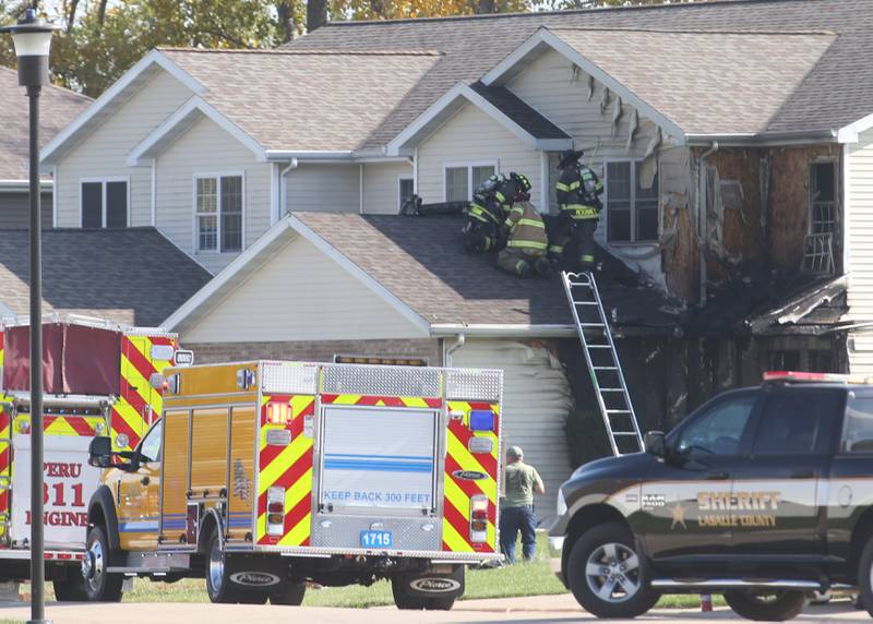 Oglesby, Peru Tonica and Utica fire departments respond to a fire at a duplex home in the 200 block of Sunset Boulevard on Tuesday, Oct. 24, 2023 in Oglesby. Two occupants were evacuated safely from the residence. The fire happened shortly after 11a.m. It was extinguished about an hour later.