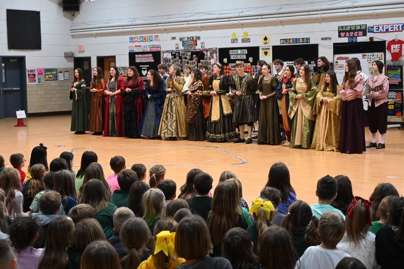 The Coal City High School Madrigal choir will host its annual holiday performances this weekend Dec. 8-10  in the Coal City Performing Arts Center. The 25-member hour consists of a select group of student vocalists who mainly perform 15th and 16th century a cappella music during the holiday season. The group recently visited Coal City Elementary School to share the songs of the season.