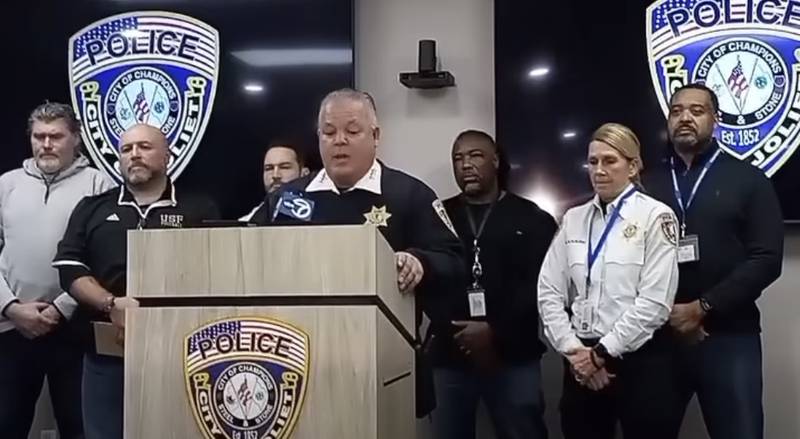 Joliet Police Chief William Evans gives an update on the investigation into the shooting deaths of a 36-year-old woman and a 4-year-old boy in Joliet on Sunday, Jan. 25, 2026.