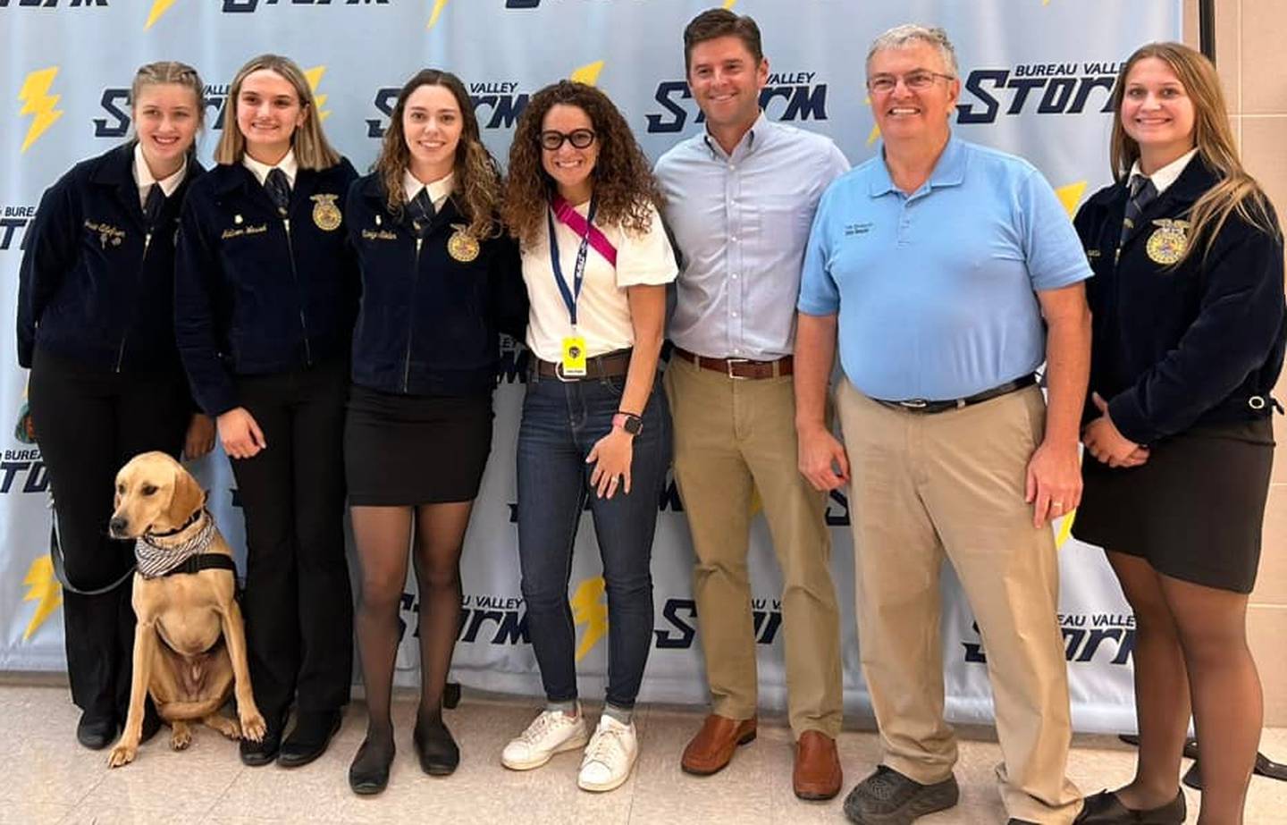 Bureau Valley FFA chapter members with State Representative Mary Beth Canty, State Representative Ryan Spain and Senator Tom Bennett