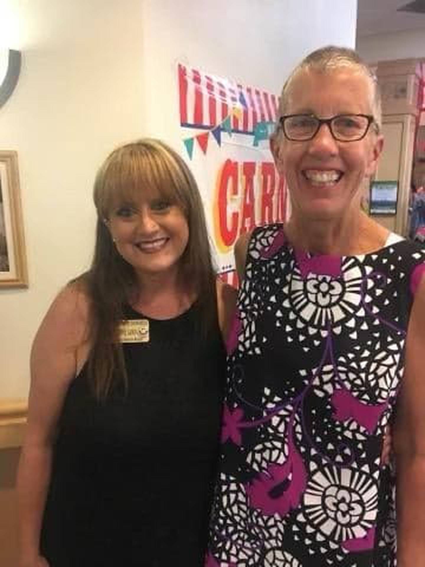 Timbers of Shorewood volunteer Joni Hilger is seen with her niece Amy Larkin, who worked at The Timbers as a resident assistant for many years.