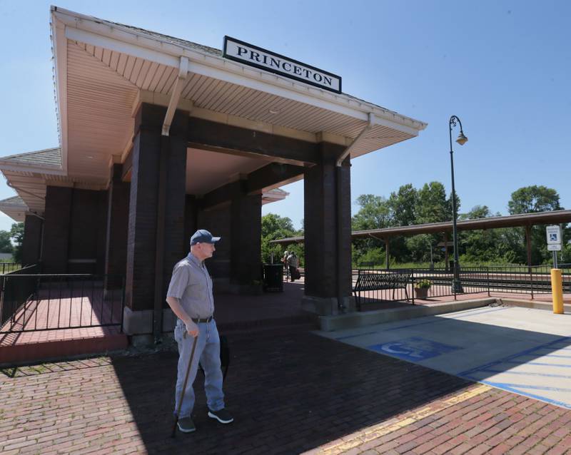 Russell Miller, of Ohio, Ill., waits to board an Amtrak train to Chicago on Thursday, June 29, 2022, in Princeton. Travelers want safety when traveling to the city of Chicago this summer.