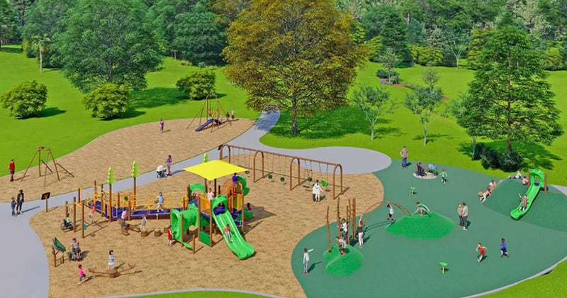 A rendering for the new playgrounds at Lakewood Meadows Park in Crystal Lake.