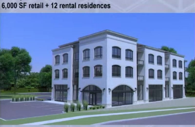 A rendering of what a proposed commercial and residential redevelopment project on East State Street in Geneva might look like.