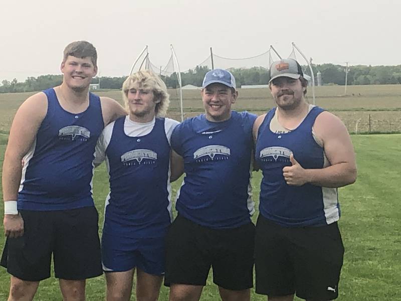Princeton sent all four throwers to State this weekend with Bennett Williams (from left), Ian Morris, Cade Odell and Payne Miller.