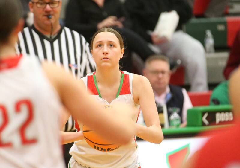 L-P's Alexus Hines eyes the hoop against Streator on Tuesday, Jan. 28, 2025 in Sellett Gymnasium at L-P High School.