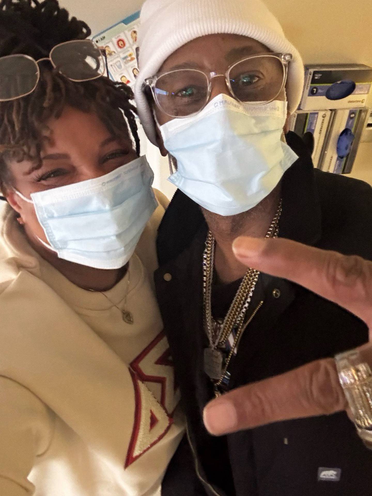 Maurice Norington, who died from injuries sustained during the March 10, 2026 tornado, is pictured with his niece, Monique Norington-Joseph, in December 2025 while visiting his sister in the hospital.