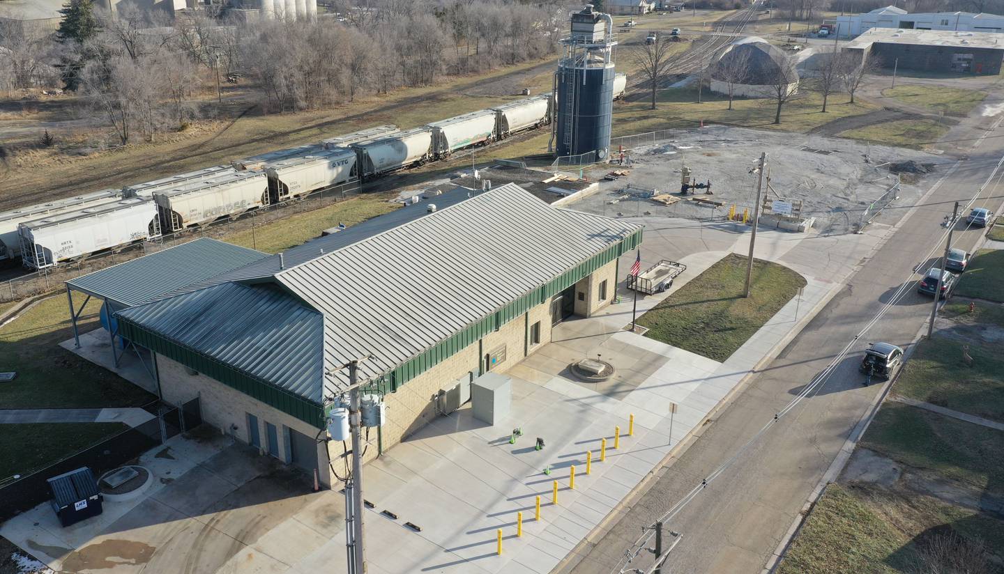 An aerial view of the La Salle Water Treatment Plant on Monday, Jan. 5, 2026  in La Salle. The City of La Salle held a public hearing reguarding replacement of old and undersized mater mains with new 8-inch water mains. The locations include 1st Street between Creve Coeur Street and Gooding Street, 7th Street between Sterling Street and Todd Street, and Rockwell Road between the Illinois Cement Plant and 508th Road. See attached map for project locations.
