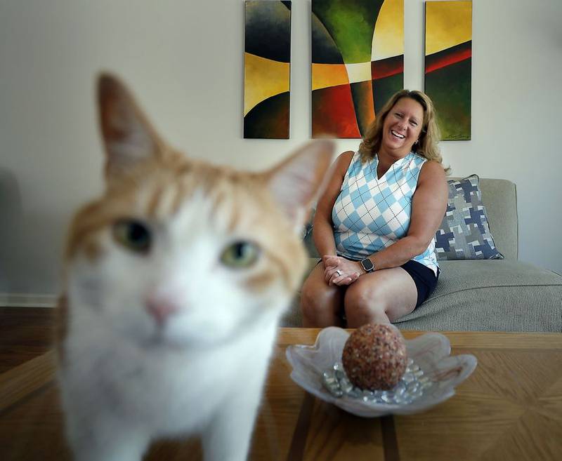 Debbie Tumbarello of Inverness says her cat Yoyo has been instrumental in her ongoing battle with long COVID by helping reduce anxiety and stress, but she is hopeful a new clinical trial she is participating in through NorthShore--Edward-Elmhurst Health will provide some relief from the symptoms she's dealt with for more than six months.