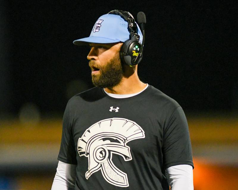 Willowbrook’s head coach Nick Hildreth looks on during the second quarter on Friday Sep. 15, 2023, while traveling to Downers Grove South.