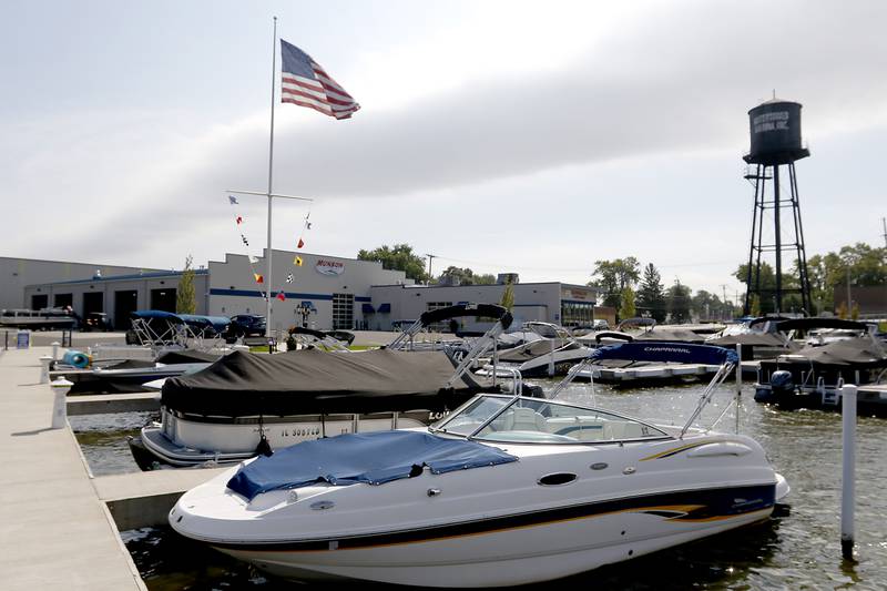 Munson Marine, 3112 W. Lincoln Road, in McHenry, on Tuesday, Sept. 20, 2022. Munson Marine has brought the marina back to life after purchasing the derelict marina about two years ago.