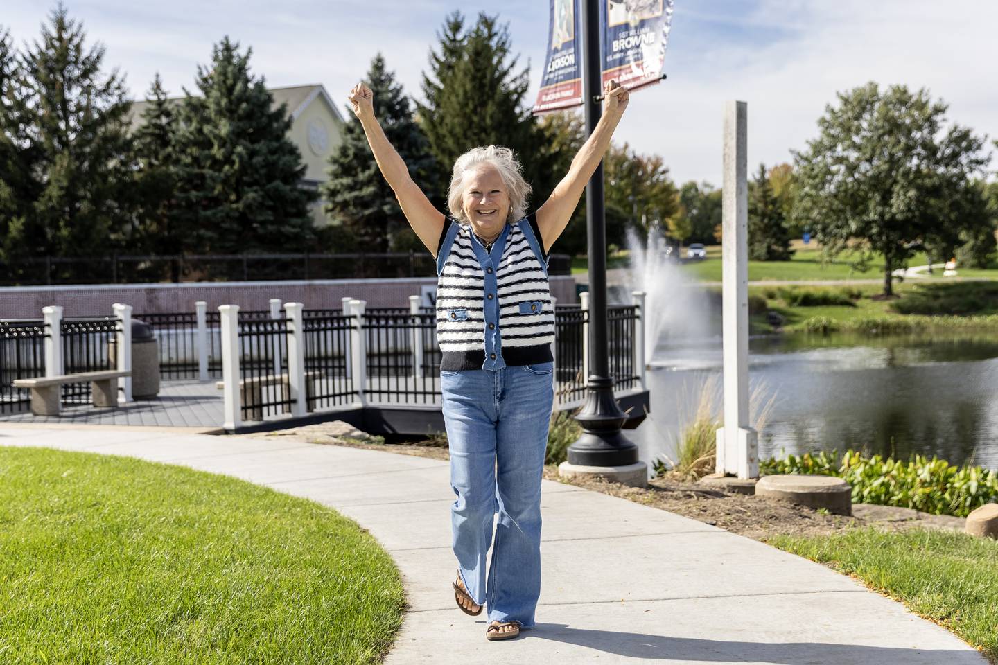 Julie Bay enjoys spending time, contemplating gratitude, and experiencing joy, at the New Lenox Commons, as pictured on Oct. 1, 2025.