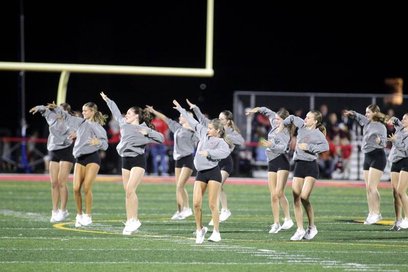 The Batavia High School dance team performs during halftime of their game against Wheaton North on Friday, Sept. 22, 2023.