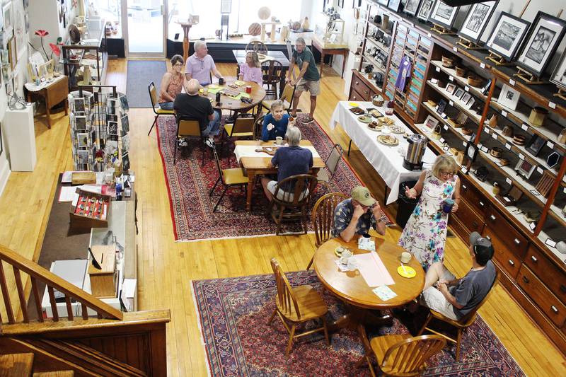 The Loft on Main art gallery's Coffee and Conversation on the third Thursday morning of the month at the Morrison art gallery brings artists and art enthusiasts alike together to get to know pieces a little more and to catch up with other people on what projects they have in store.